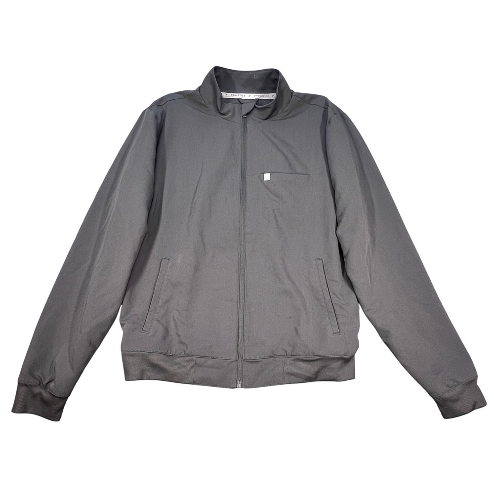 Fabletics Gray Full Zip Mock Neck Bomber Track Jacket Womens Size L